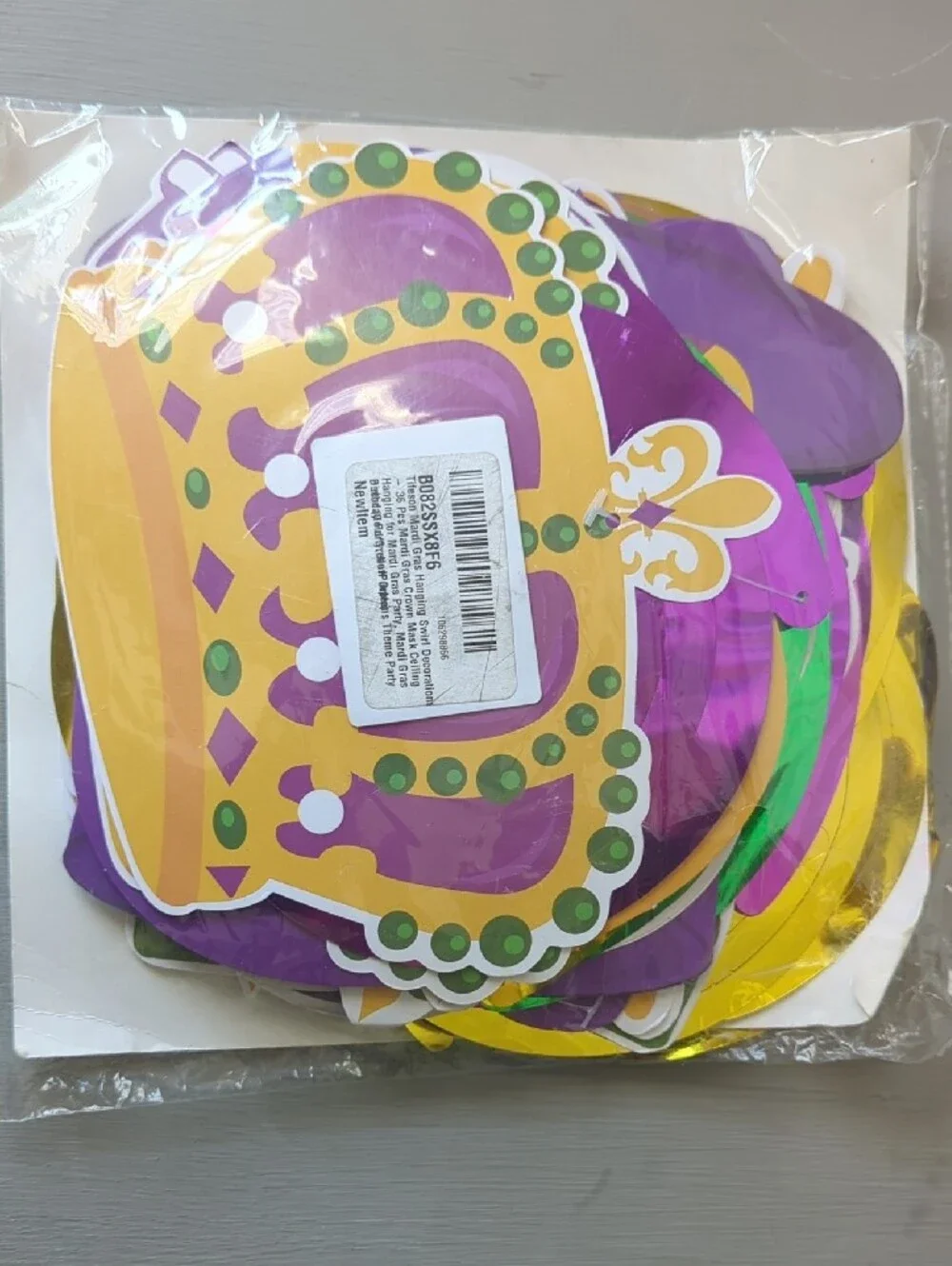 Tifeson Mardi Gras Hanging Swirl Decorations - 36 Pieces